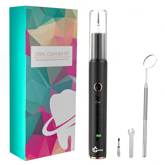 Plaque Remover for Teeth - Tartar Remover for Teeth, Dental Calculus Remover Teeth Cleaning Kit 4 Speed Modes with 4 Replaceable Heads, IPX6 Waterproof with LED Light